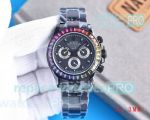 Swiss Grade Faux Rolex Daytona BLAKEN Rainbow Diamond-set Bezel 40 mm